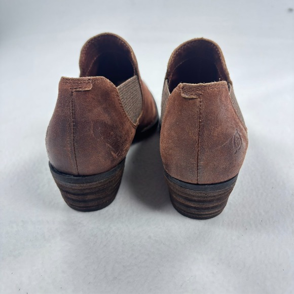 Born Dallia Chelsea Ankle Boots Distressed Size 8M Brown Biker Moto Booties - Picture 6 of 9